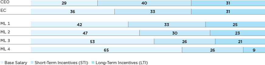 Global pay mix (relative structure) (bar-chart)